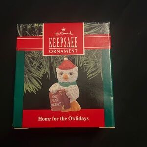 1990 vintage hallmark keepsake ornament “home for the owlidays”